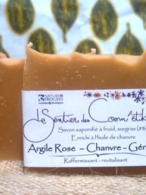 Argile rose - Lait de chanvre - Géranium