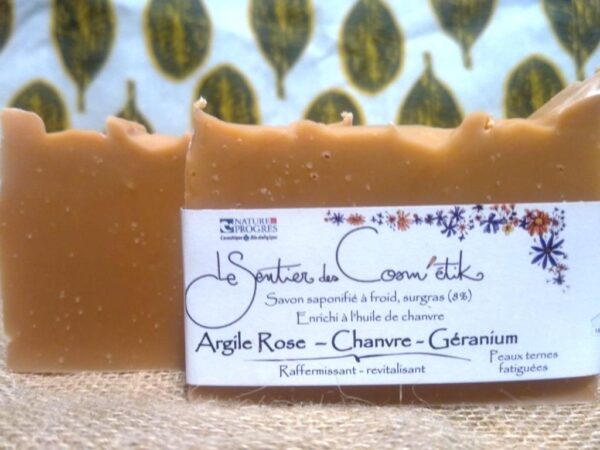 Argile rose - Lait de chanvre - Géranium