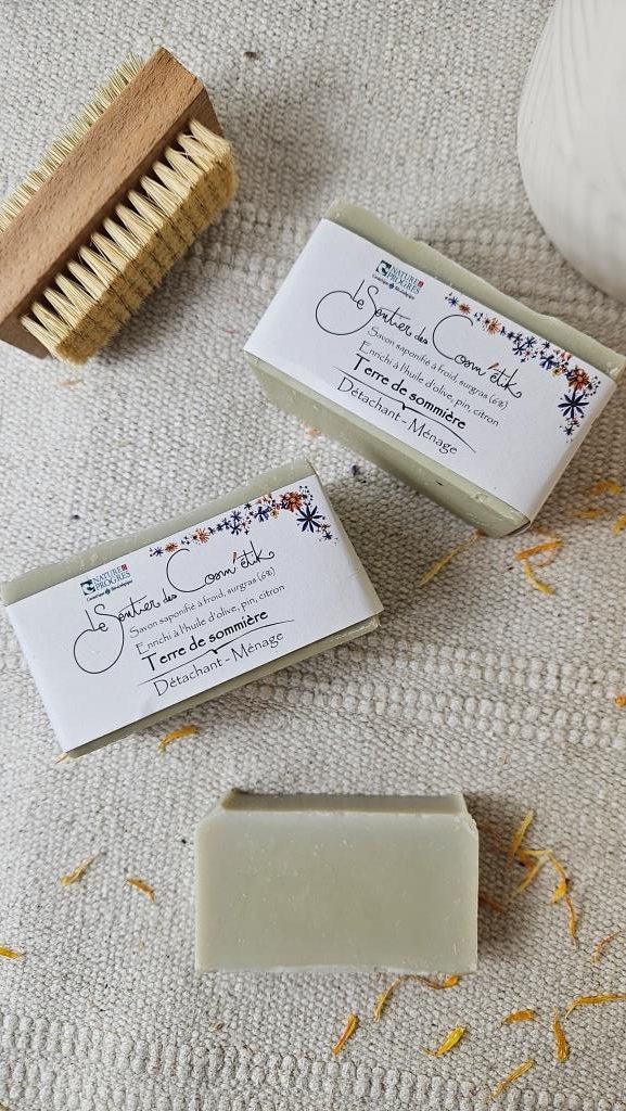 Savon de ménage Savon de ménage artisanal à la terre de Sommières, multifonction, pour la vaisselle, les surfaces de la cuisine et de la salle de bain, ainsi que le détachage du linge
