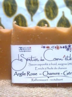 Argile rose - Lait de chanvre - Géranium