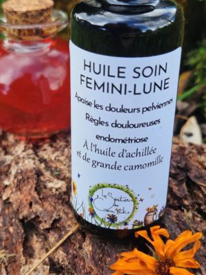 Huile de soin Endo-Calm naturelle pour douleurs pelviennes et règles douloureuses aux plantes médicinales bio.